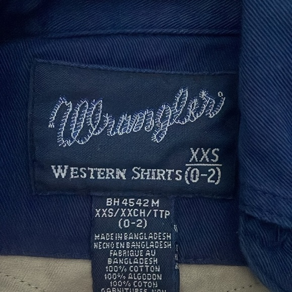 Wrangler Western Shirt Boys XXS (0-2) Button Up - Picture 2 of 6